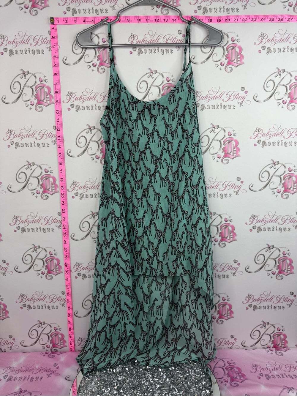 Dress giraffe 🦒 print Teal Patterned Midi Dress - Brand